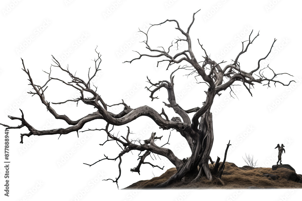 Dead tree illustration with transparent background in PNG style for design projects and visual creations Dead tree illustration with transparent background in PNG style for design projects and visual creations
