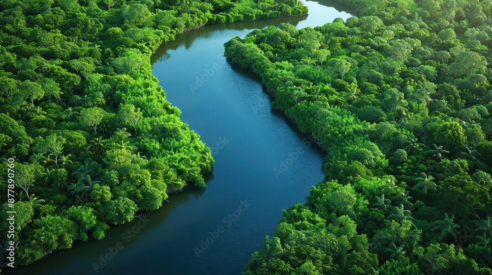 Wildlife corridor connecting fragmented habitats, Biodiversity, ecological connectivity Wildlife corridor connecting fragmented habitats, Biodiversity, ecological connectivity