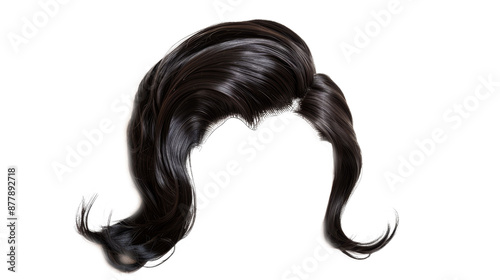 Black Hair Wig style of woman isolated.