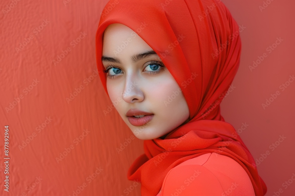 Portrait of a Woman in Red Headscarf Portrait of a Woman in Red Headscarf