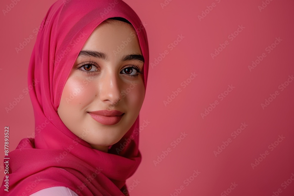 Portrait of a Young Woman in a Pink Hijab Portrait of a Young Woman in a Pink Hijab