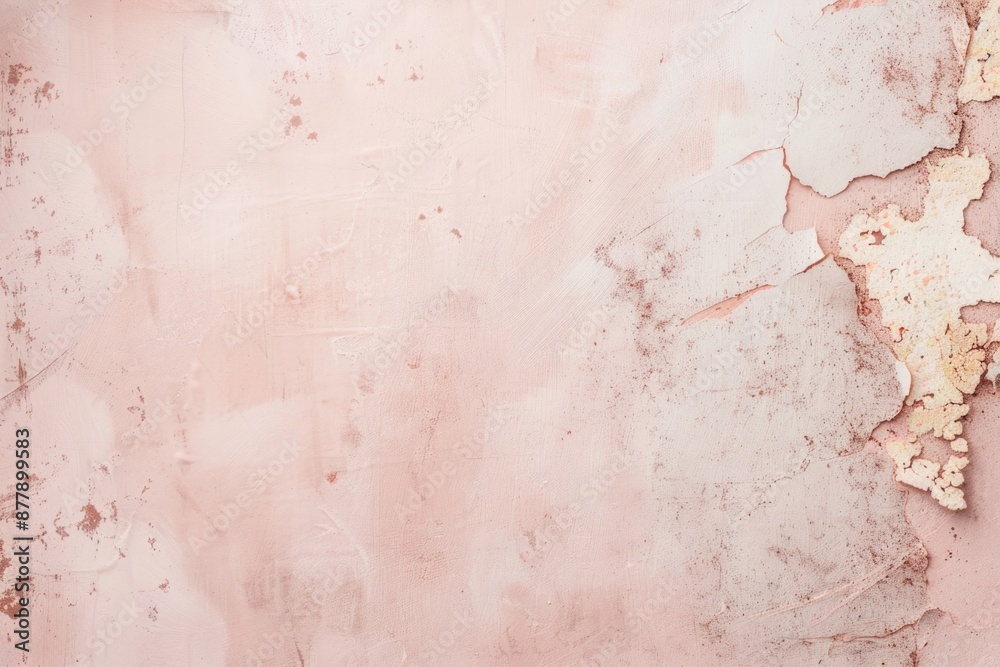 Fototapeta premium Aged Pink Plaster Wall Texture with Peeling Paint