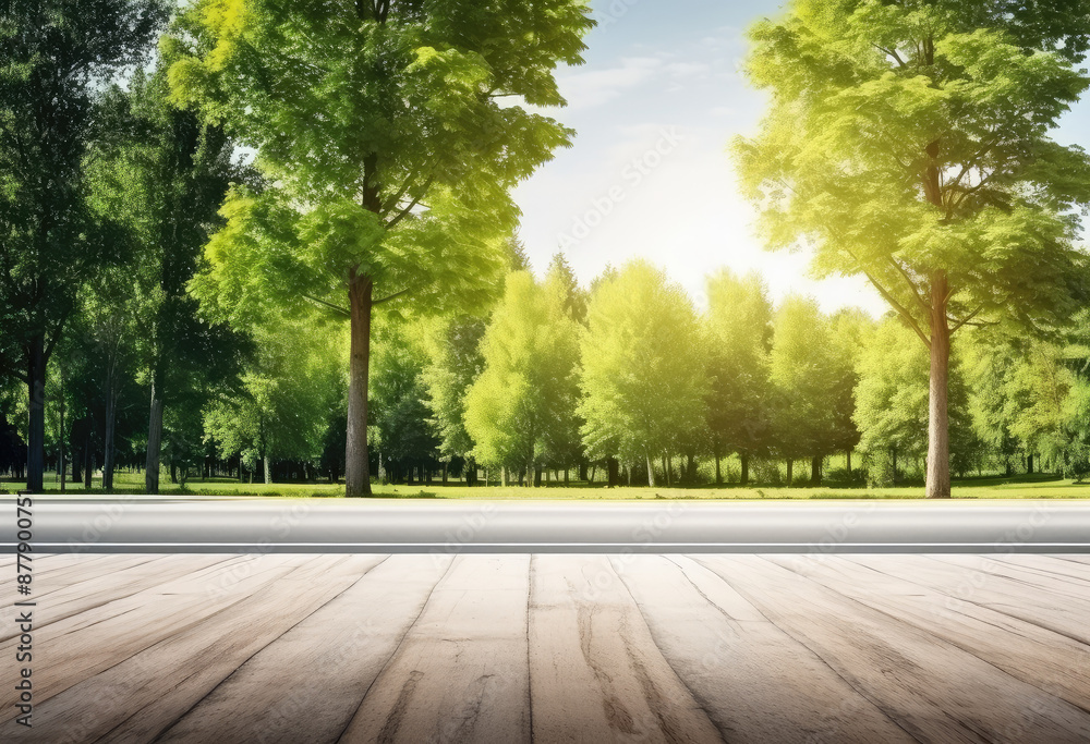 Serene Park View from Wooden Platform Serene Park View from Wooden Platform
