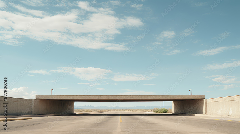 Fototapeta premium Serene Highway Journey Under Spacious Skies