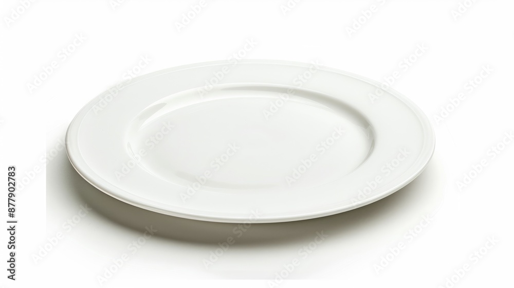 Ceramic round plate on white background without contents Ceramic round plate on white background without contents