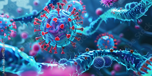 Human DNA Strands Intertwine Amidst Cellular, Viral, and Bacterial Marvels: A Journey into Medical Research
