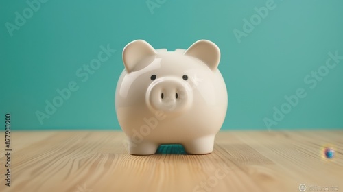 The white piggy bank photo