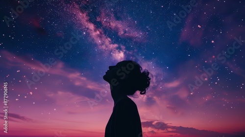 The Silhouette Against Galaxy photo
