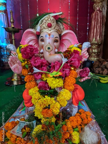 photograph of Lord ganapati Idol, Happy Ganesh Chaturthi. © sameer