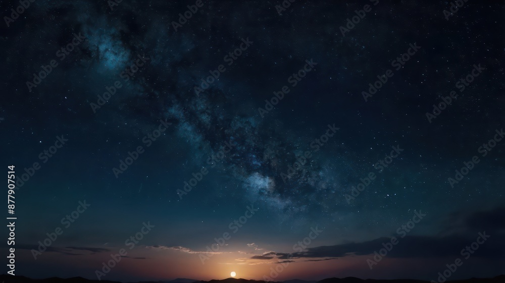 Fototapeta premium night sky with moon and stars 