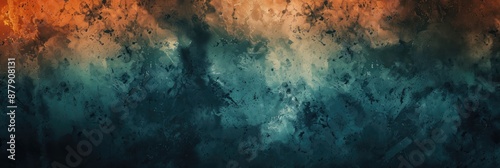 Vibrant Blue and Orange Grunge Texture Background