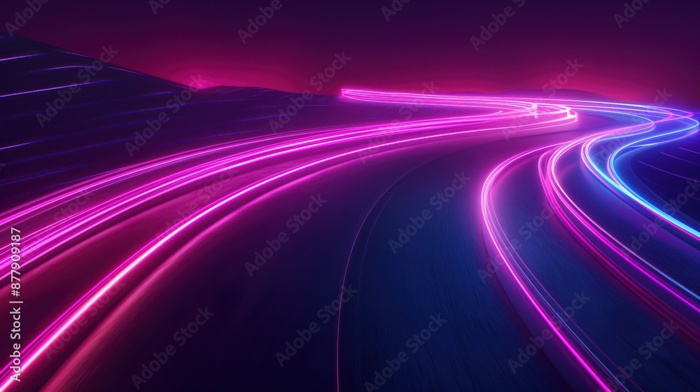 Colorful laser neon wavy lines abstract background. Generative AI Colorful laser neon wavy lines abstract background. Generative AI
