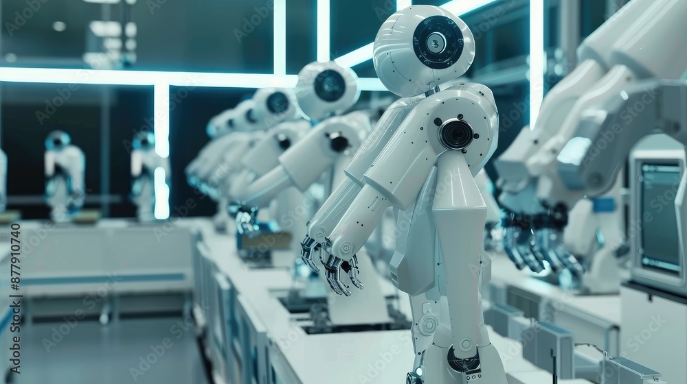 Advanced Robots in High-Tech Factory Advanced Robots in High-Tech Factory