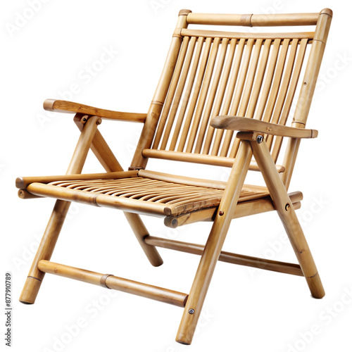 bamboo outdoor chair on transparent background