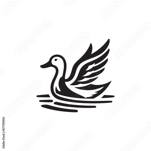 duck silhouettes, Lake Ducks Vector Silhouette, Duck silhouettes, duck vector collection, various poses, black isolated figures