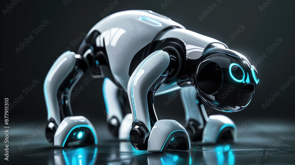 Futuristic Robotic Dog with Neon Lights Futuristic Robotic Dog with Neon Lights