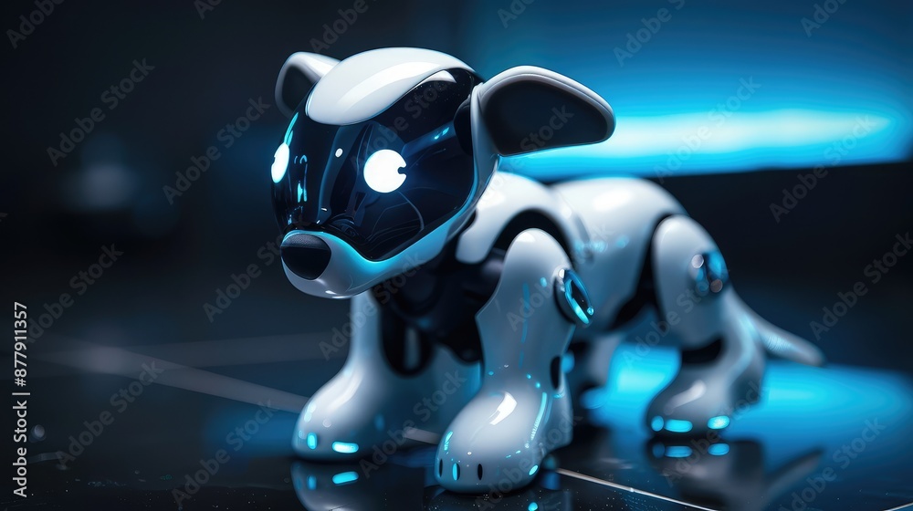 Futuristic Robotic Dog with Glowing Eyes Futuristic Robotic Dog with Glowing Eyes