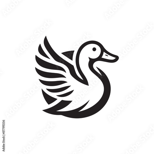 duck silhouettes, Lake Ducks Vector Silhouette, Duck silhouettes, duck vector collection, various poses, black isolated figures