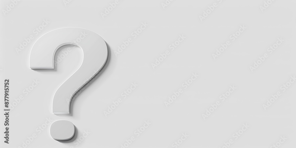 Naklejka premium White question mark design white background