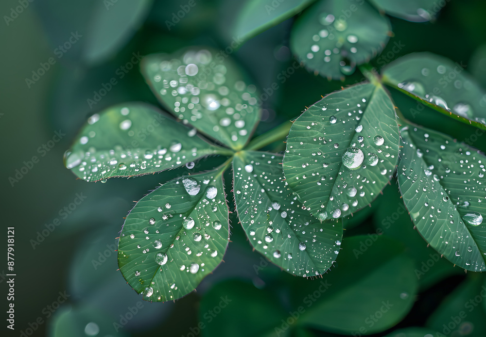 clover leaves on the grass,leaves with drops clover leaves on the grass,leaves with drops
