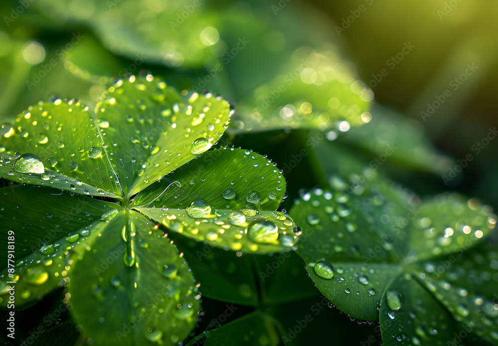 clover leaves on the grass,leaves with drops clover leaves on the grass,leaves with drops