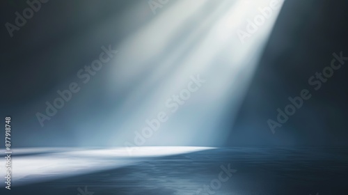 Studio Room Background with Light Beams and Fog for Product Presentation Generative AI