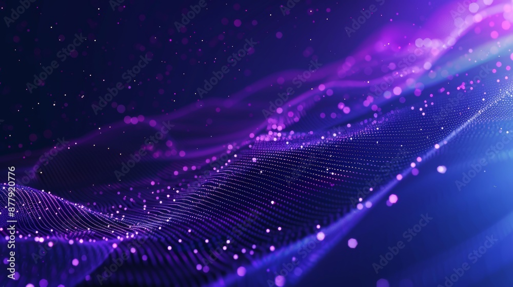 Obraz premium Digital Technology Concept with Flowing Particles for Presentation Generative AI