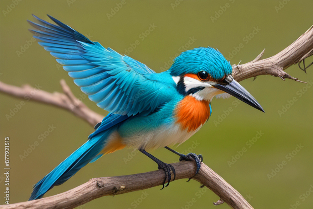 Fototapeta premium kingfisher on branch