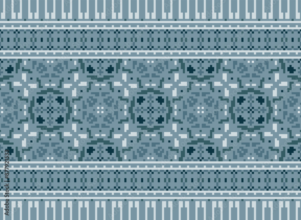 Fototapeta premium Tribal striped seamless pattern. Aztec geometric black-white background. Can be used in fabric design for clothes, accessories, decorative paper, wrapping,