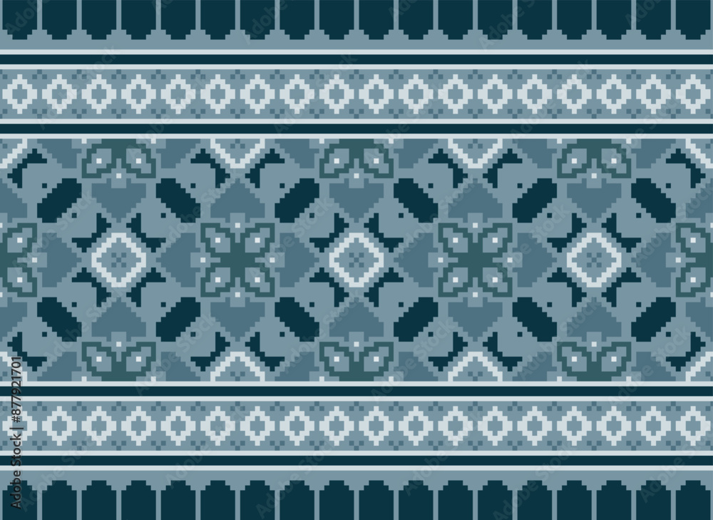 Fototapeta premium Tribal striped seamless pattern. Aztec geometric black-white background. Can be used in fabric design for clothes, accessories, decorative paper, wrapping,