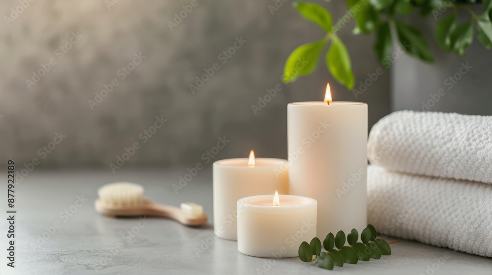 Elegant bath scene with long-lasting soy candles and essential oils, creating a luxurious and relaxing environment, soft and inviting light Elegant bath scene with long-lasting soy candles and essential oils, creating a luxurious and relaxing environment, soft and inviting light