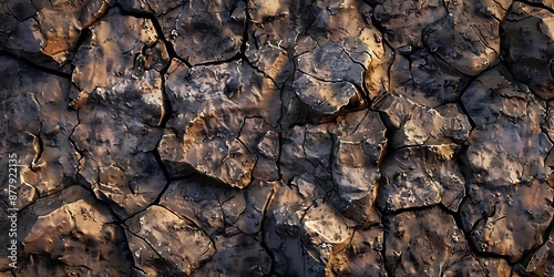 Cracked Earth Texture, Realistic 3D Rendered Background