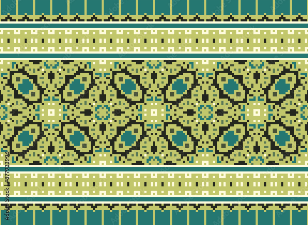 Fototapeta premium Tribal striped seamless pattern. Aztec geometric black-white background. Can be used in fabric design for clothes, accessories, decorative paper, wrapping,