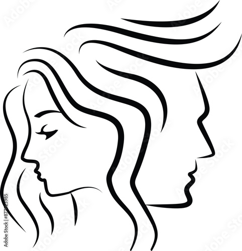 Female Male Women Man Unisex Salon Logo