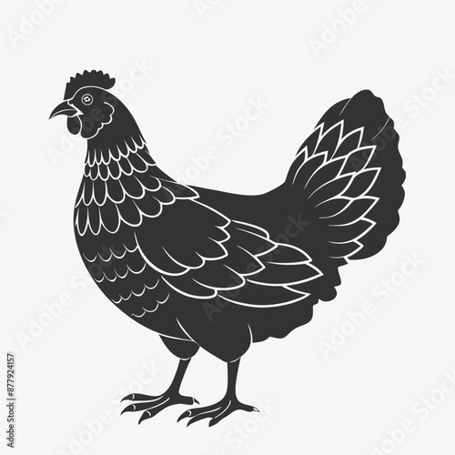Stunning Hen Silhouette Vector, Perfect for Design Projects and Crafts