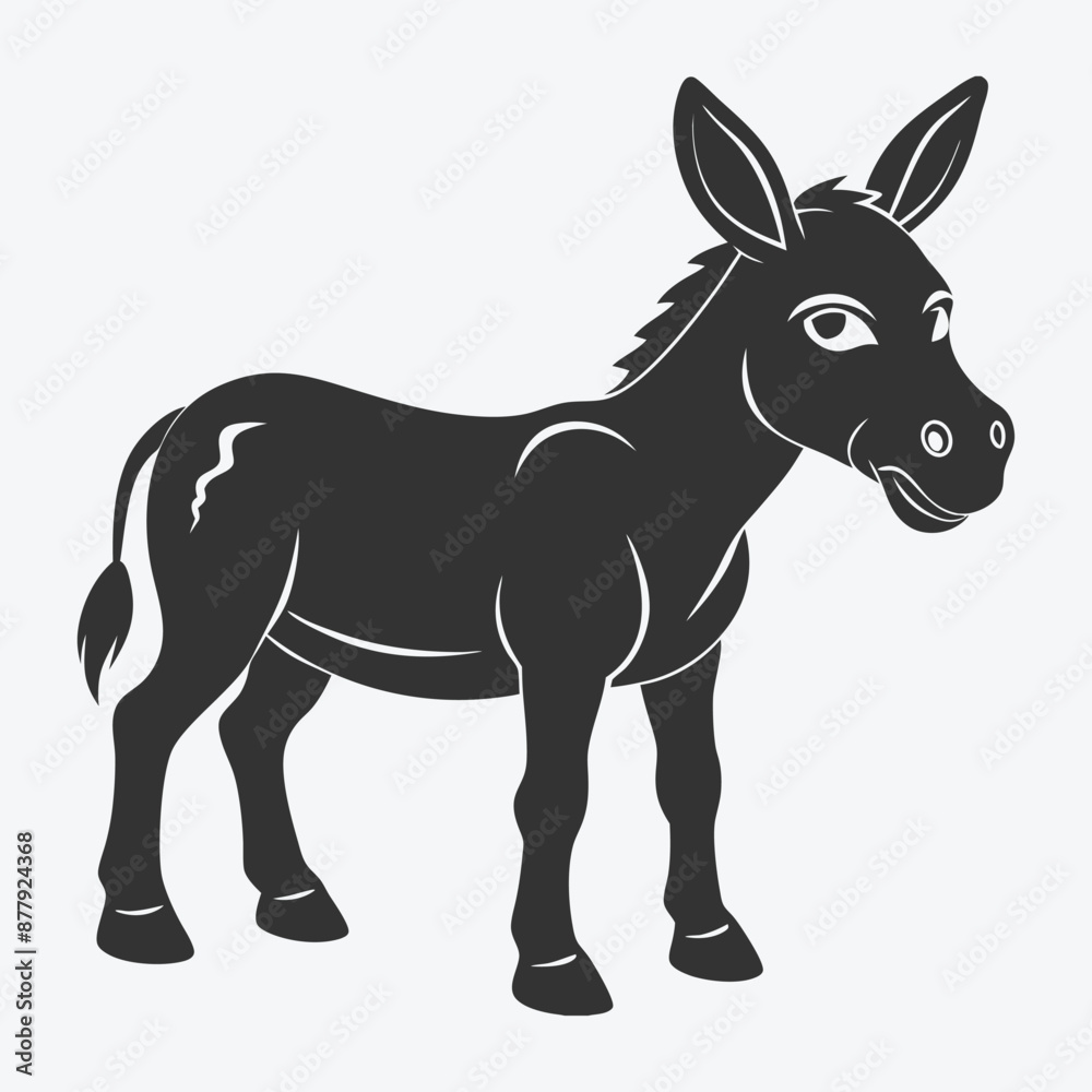 Stunning Donkey Silhouette Vector - Perfect for Your Design Projects Stunning Donkey Silhouette Vector - Perfect for Your Design Projects