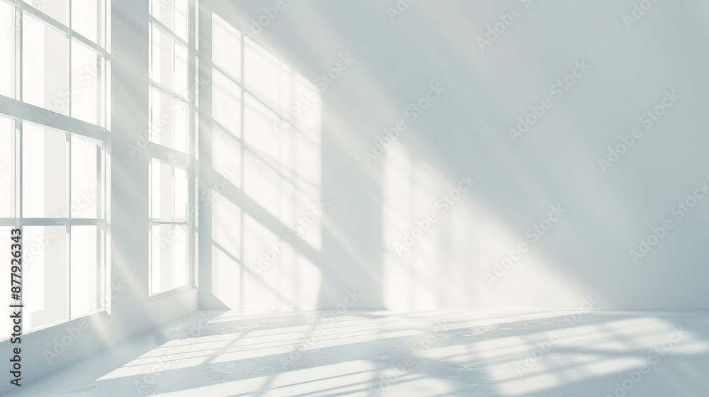 Natural Light Window Shadow Overlay on Wall Texture Abstract Background Generative AI