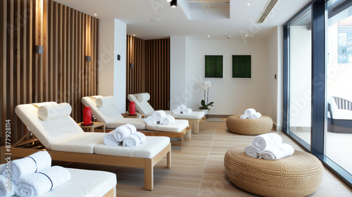 Red ornament spa facility accommodation for comfort in lifestyle hotel