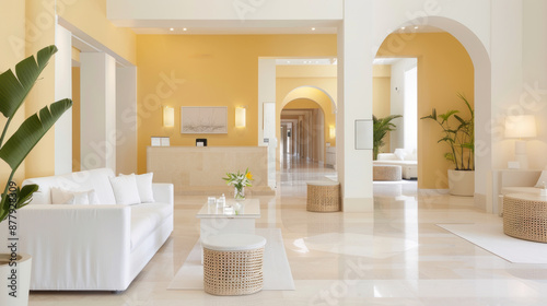 Yellow ornament spa facility accommodation for comfort in lifestyle hotel