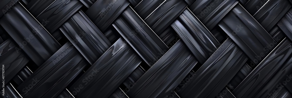 Abstract 3D Black Interlocking Striped Pattern Background Abstract 3D Black Interlocking Striped Pattern Background