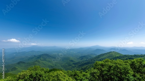 Outdoor holiday view from a scenic overlook, pristine nature and clear blue skies, offering an inviting and refreshing perspective