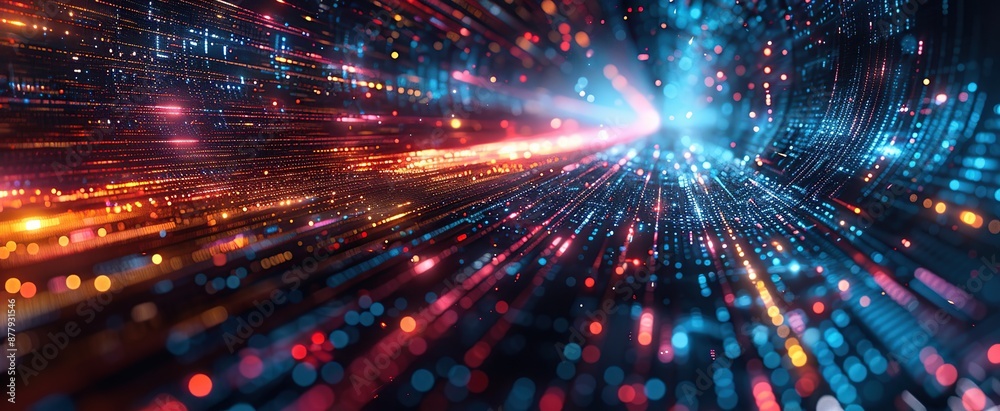 Abstract Digital Network with Glowing Lines and Dots Abstract Digital Network with Glowing Lines and Dots