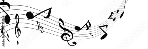 Music notes wave isolated, group musical notes background for stock. Music notes icon set, Music notes symbol, vector illustration in eps 10.