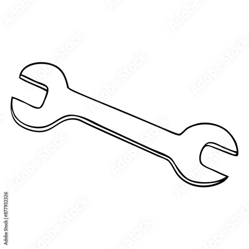 spanner line vector illustration