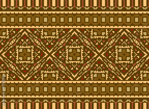 Motif ethnic handmade beautiful Ikat art.Ikat ethnic tribal, boho colors seamless wallpaper. Ethnic Ikat abstract background art.