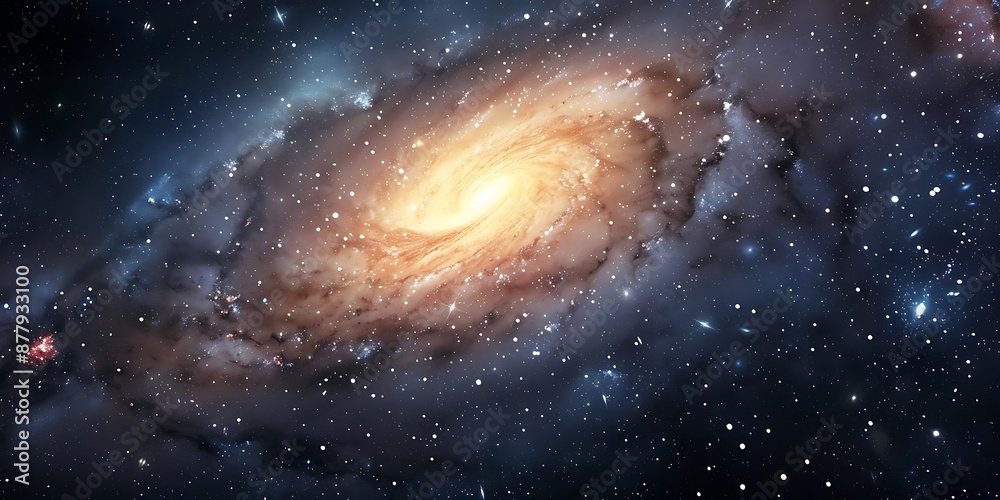 Spiral Galaxy Illustration with Stars and Nebulae Spiral Galaxy Illustration with Stars and Nebulae