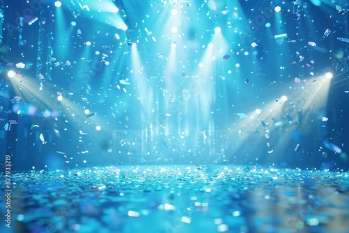 Glittering Concert Stage ,Concert Stage with Metallic Confetti and Glitter