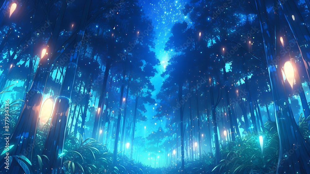 Fototapeta premium Enchanted Forest at Night