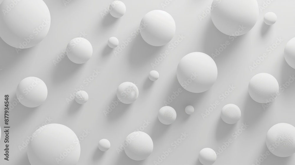 Abstract White Spheres Pattern on a Light Background Abstract White Spheres Pattern on a Light Background