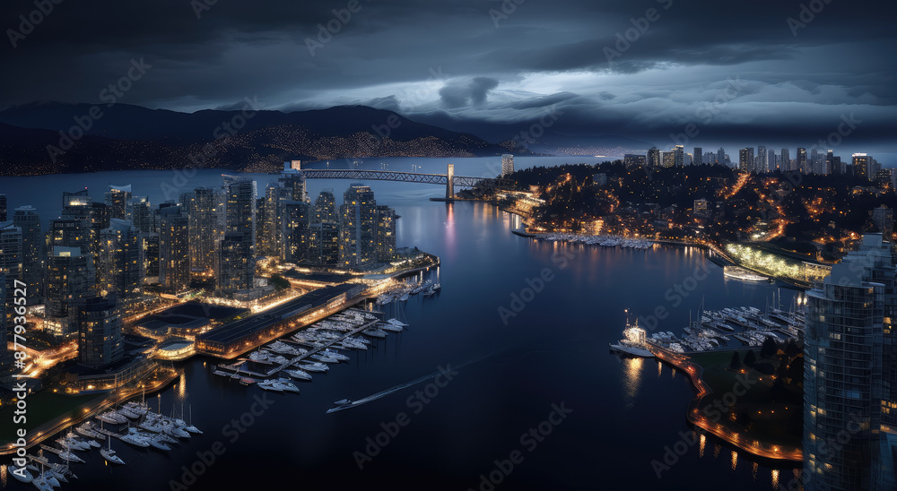 Twilight Marina: City Waterfront at Dusk Twilight Marina: City Waterfront at Dusk